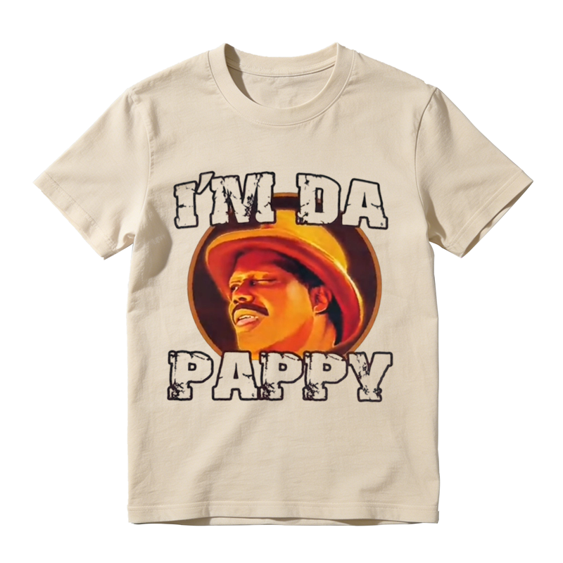 "I'm Da Pappy" Funny Graphic T-Shirt - Casual Shortsleeve Cotton Fabric Top, Loose Fit Outfits, Grandpa Gift