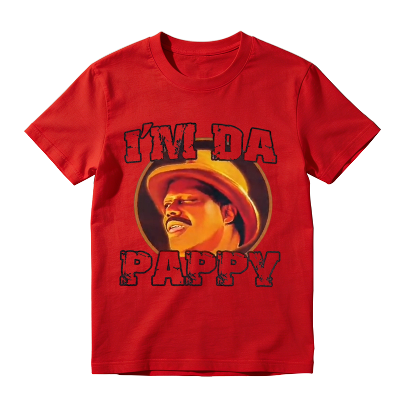 "I'm Da Pappy" Funny Graphic T-Shirt - Casual Shortsleeve Cotton Fabric Top, Loose Fit Outfits, Grandpa Gift