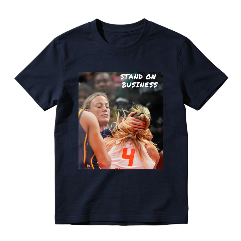 Stand On Business Basketball Player Hugging Graphic T-shirt