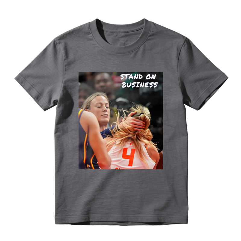 Stand On Business Basketball Player Hugging Graphic T-shirt