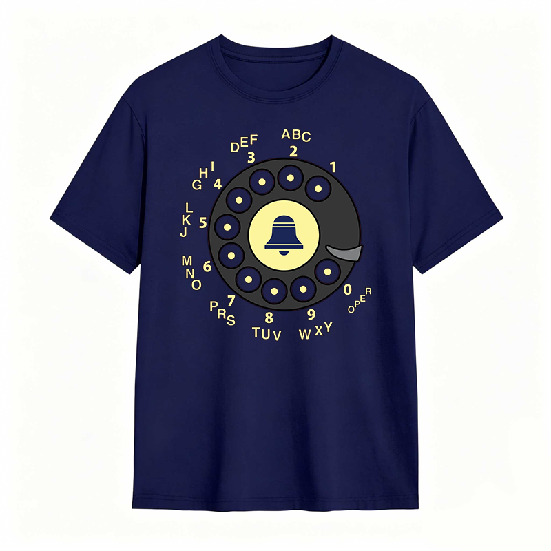 Retro Telephone Dial With Bell Design T-shirt
