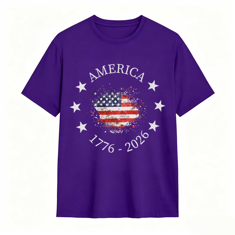 America 250th Anniversary Patriotic USA Flag Graphic Tee