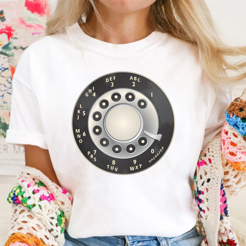 Rotary Dial Phone Pattern T-shirt