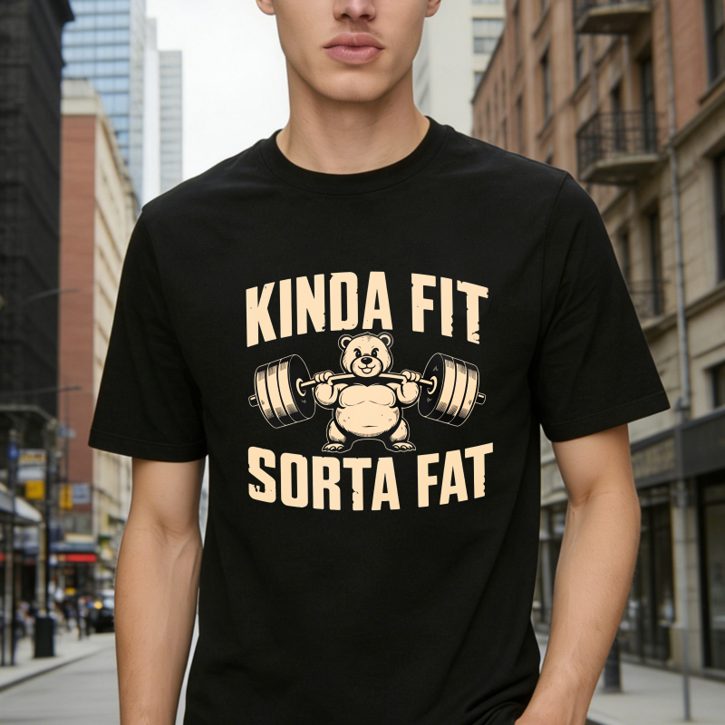 Dorawear™ Kinda Fit Sorta Fat Bear Lifting Barbell Unisex Classic T-shirt