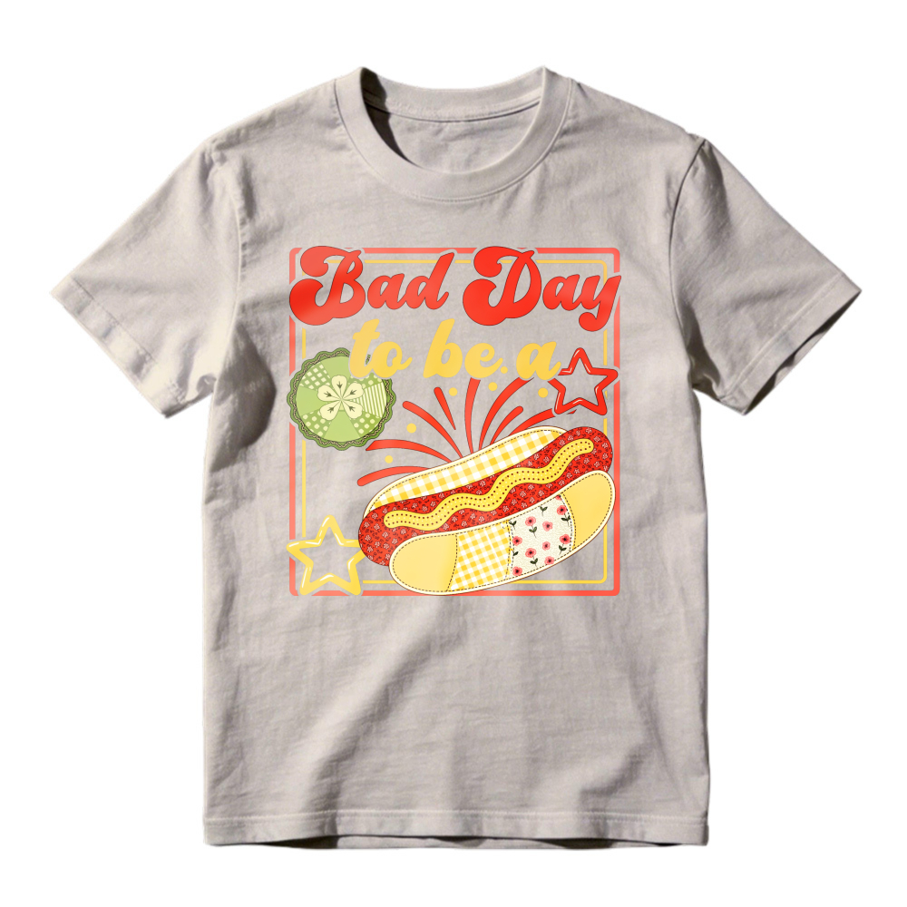 Bad Day To Be A Hot Dog With Mustard And Ketchup Unisex Classic T-shirt
