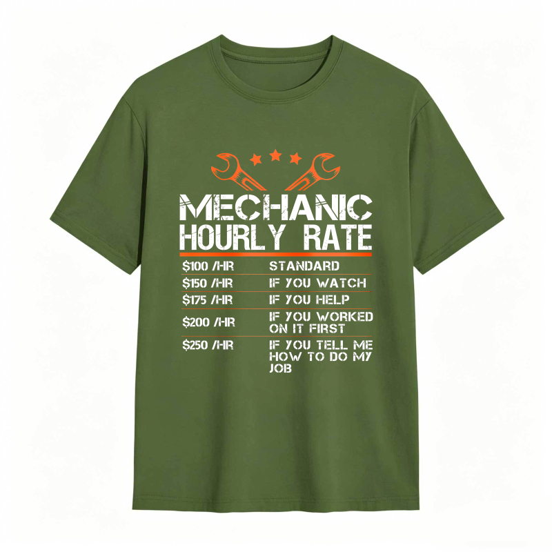 Dorawear™ Mechanic Hourly Rate Chart With Wrenches And Stars Unisex Classic T-shirt