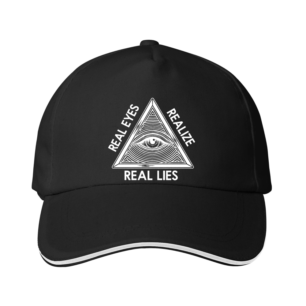 Dorawear™ Baseball Cap Black All Seeing Eye Real Eyes Realize Real Lies Print Casual Streetwear Hat