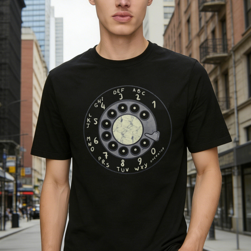 Retro Rotary Dial Phone Design T-shirt