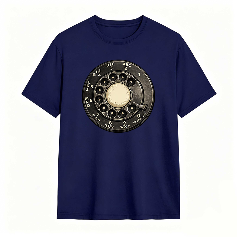 Retro Rotary Phone Dial Pattern T-shirt