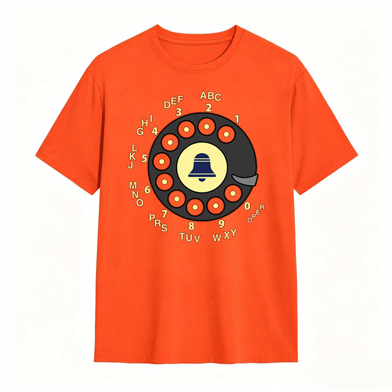Retro Telephone Dial With Bell Design T-shirt