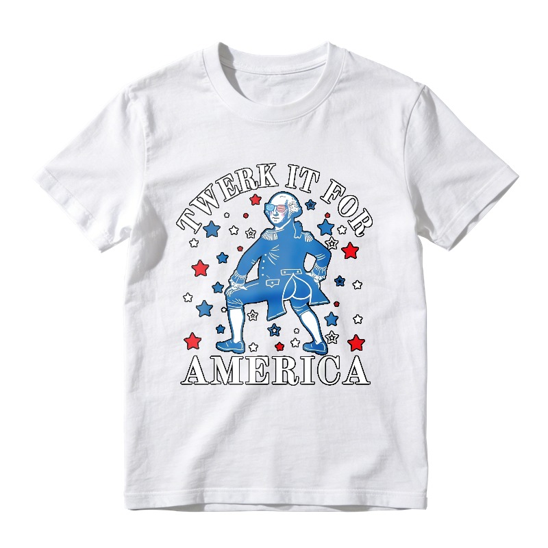 George Washington Twerking With Stars And Stripes Text T-shirt