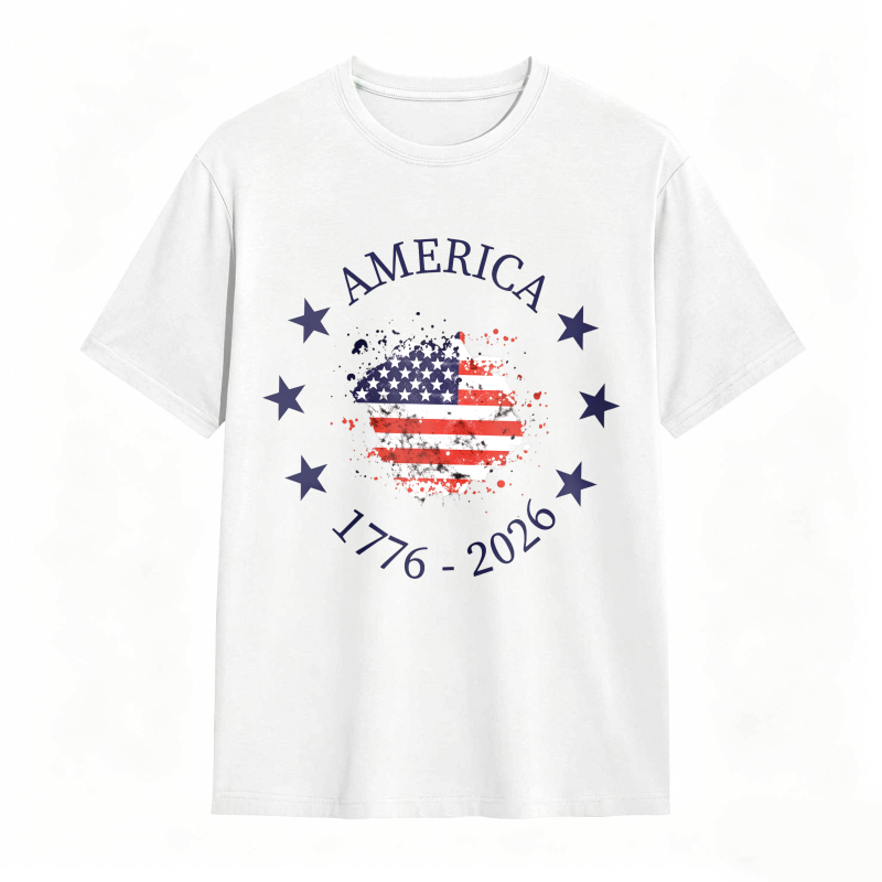 America 250th Anniversary Patriotic USA Flag Graphic Tee