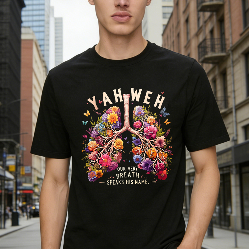 Yahweh Floral Lungs Design T-shirt