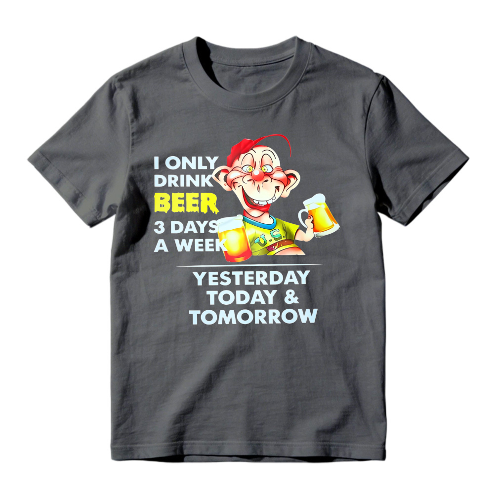 Cartoon Monkey Drinking Beer I Only Drink Beer 3 Days A Week Yesterday Today And Tomorrow Unisex Classic T-shirt