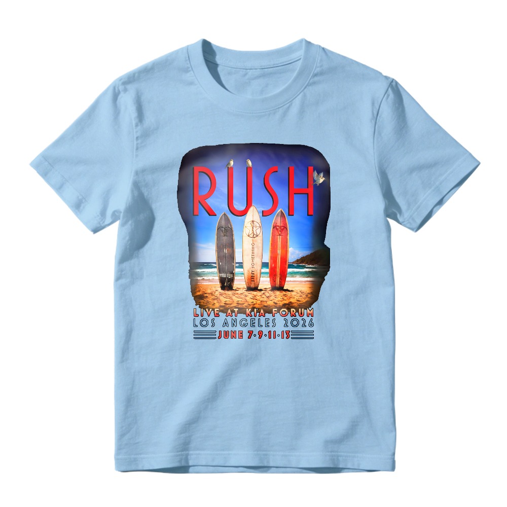 Rush Live At Kia Forum Los Angeles 2016 Surfboards Beach Graphic T-shirt