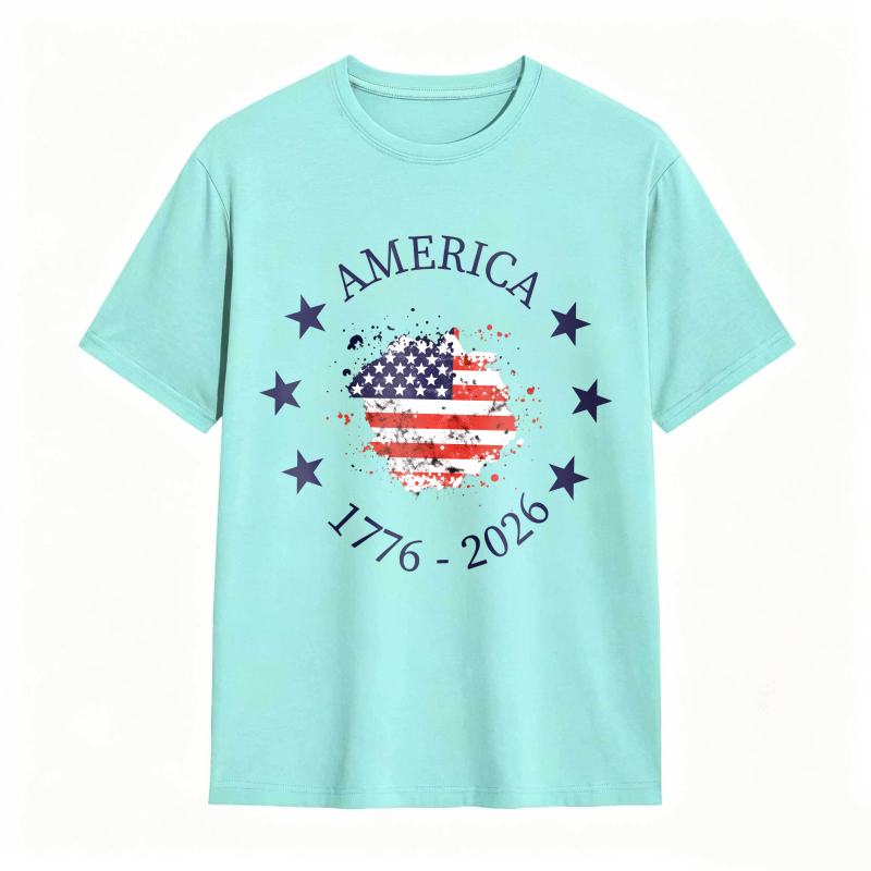 America 250th Anniversary Patriotic USA Flag Graphic Tee