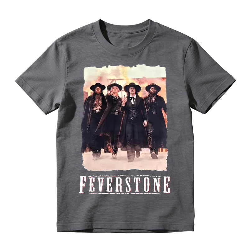 Feverstone Graphic Tee Vintage Western Style Black Outfit T-Shirt