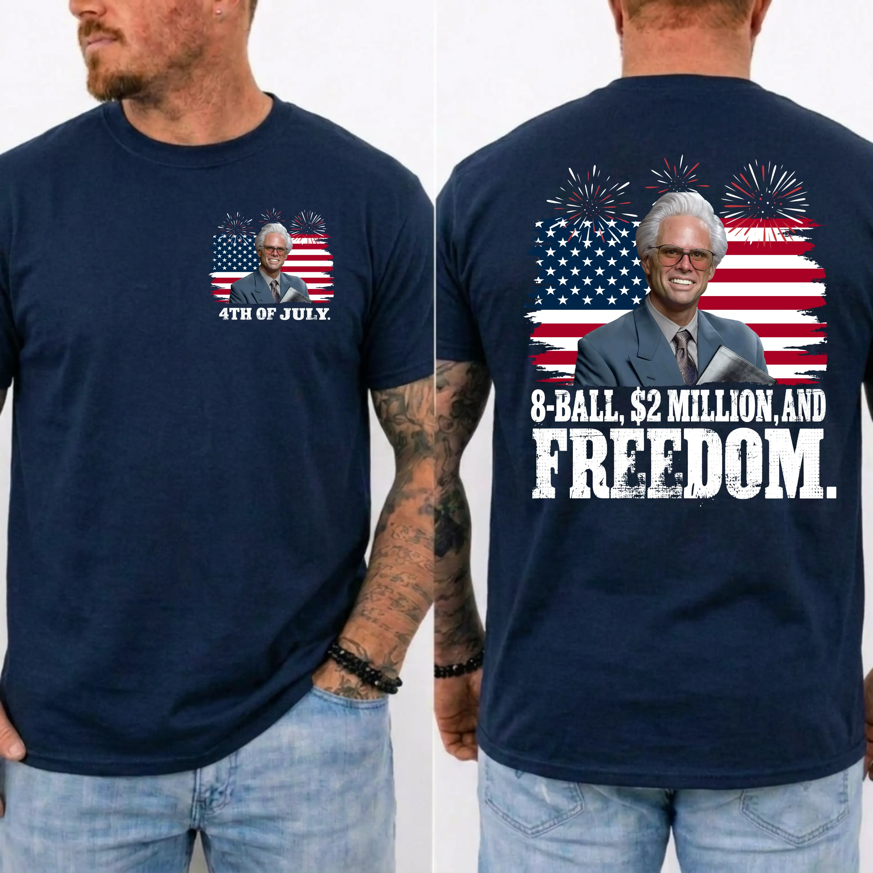 Baby Billy 8-Ball $2 Million and Freedom 4th of July T-Shirt