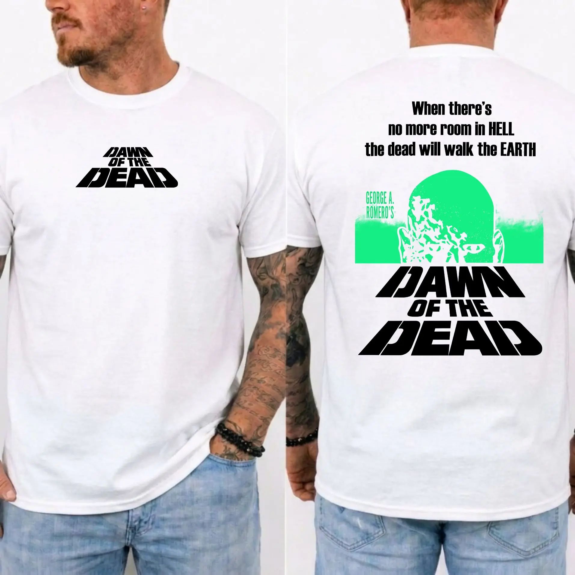 Dawn of The De@d Retro Halloween Horror Movie Graphic Tee