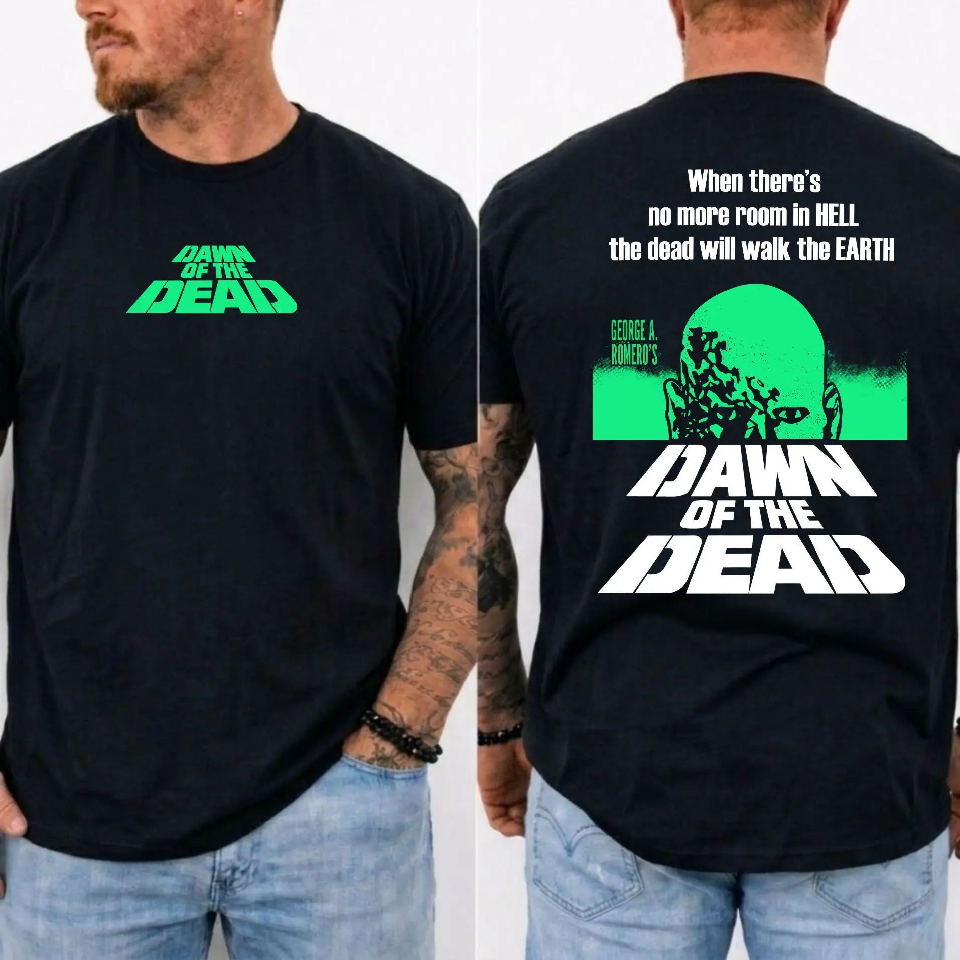 Dawn of The De@d Retro Halloween Horror Movie Graphic Tee
