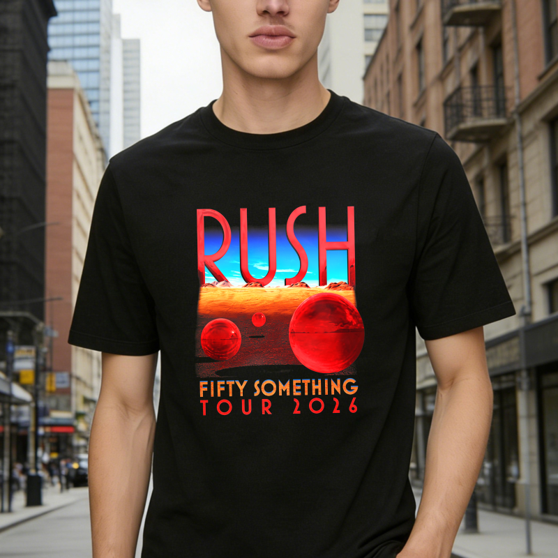 Rush Fifty Something Tour 2026 Retro Sci-Fi Planet Graphic T-shirt