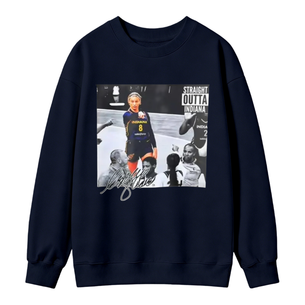 Straight Outta Indiana Volleyball Player Graphic Sweatshirt