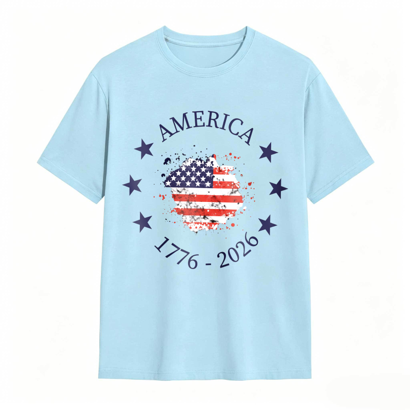 America 250th Anniversary Patriotic USA Flag Graphic Tee