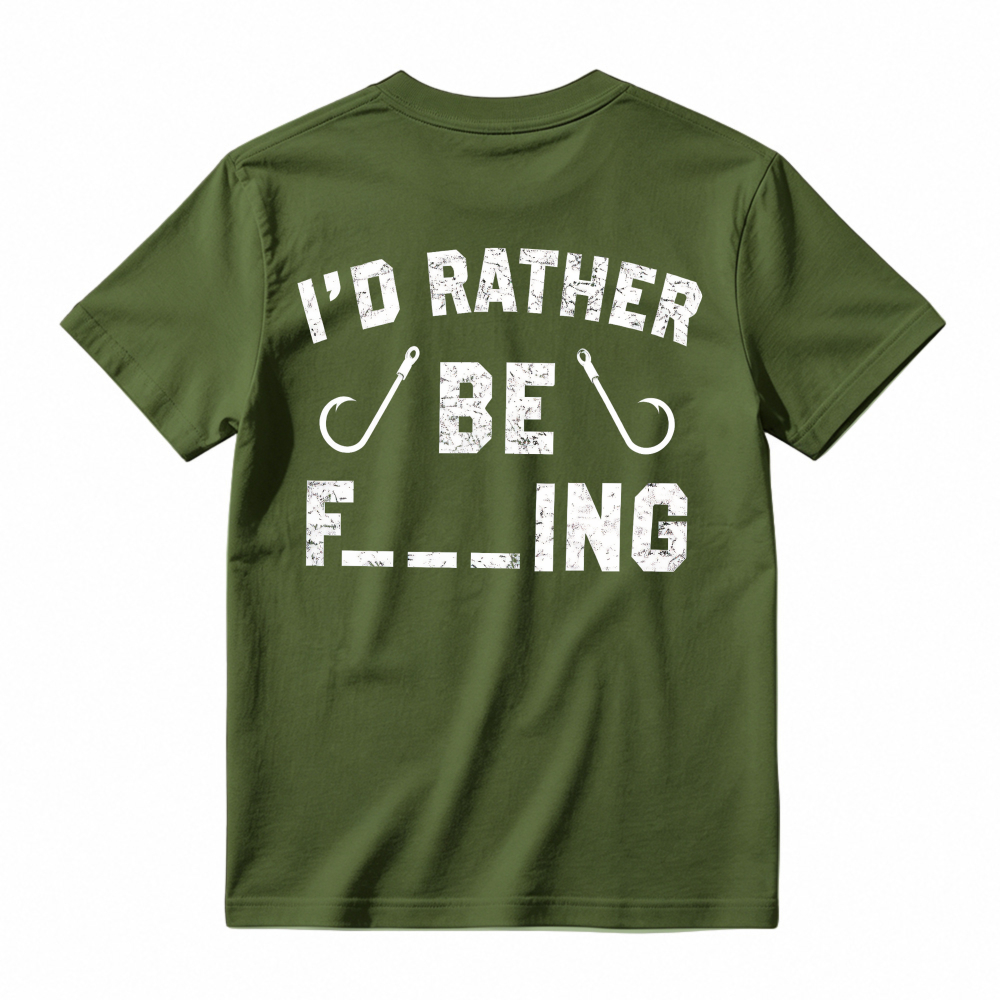 I Would Rather Be Fishing Hook Graphic T-shirt