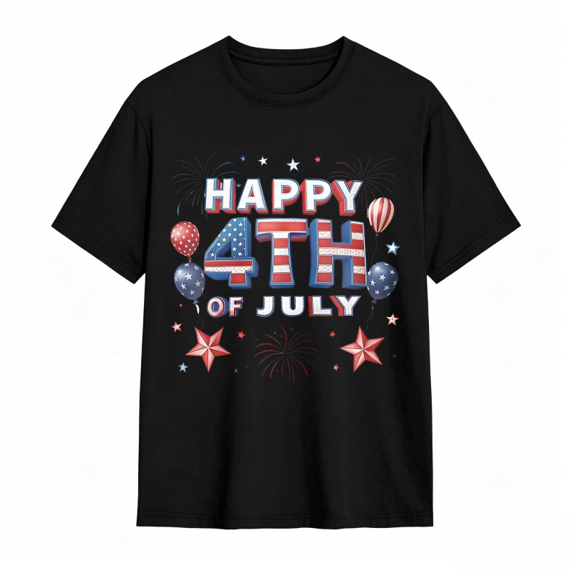 Happy 4th Of July Patriotic Stars And Balloons T-shirt