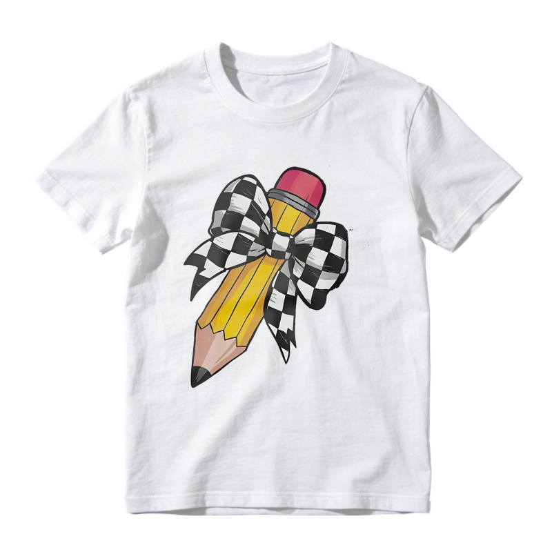 Pencil With Checkered Bow T-shirt