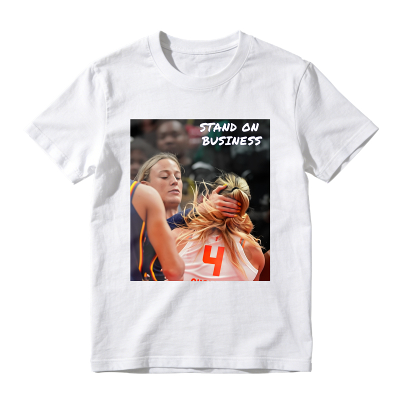 Stand On Business Basketball Player Hugging Graphic T-shirt