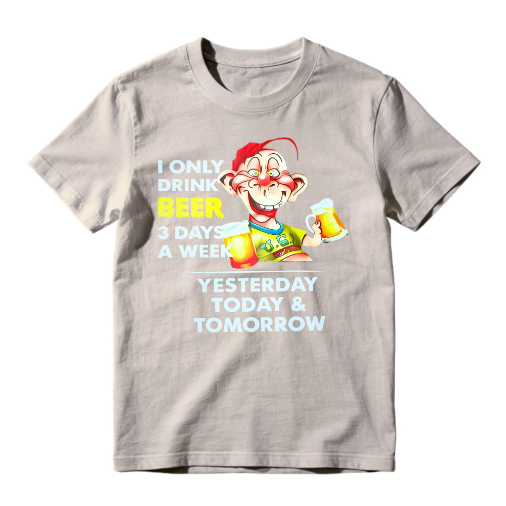 Cartoon Monkey Drinking Beer I Only Drink Beer 3 Days A Week Yesterday Today And Tomorrow Unisex Classic T-shirt