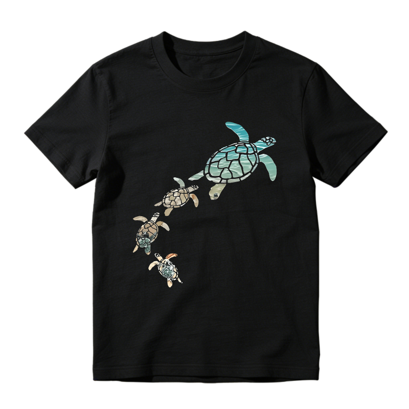 Sea Turtles Swimming Pattern T-shirt