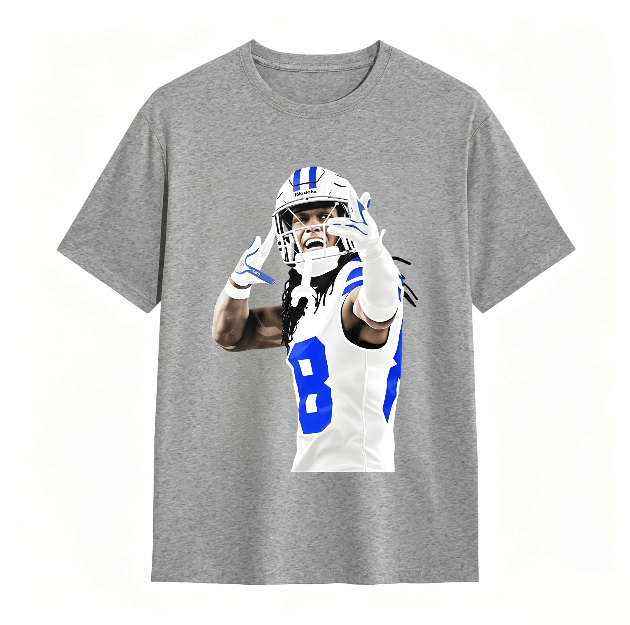 Dorawear™ Football Player In Action Pose With Number Eight T Shirt