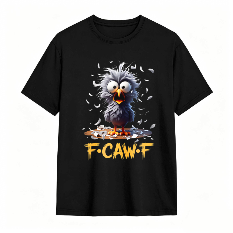 F Caw F Bird With Feathers Flying tshirt 100% cotton