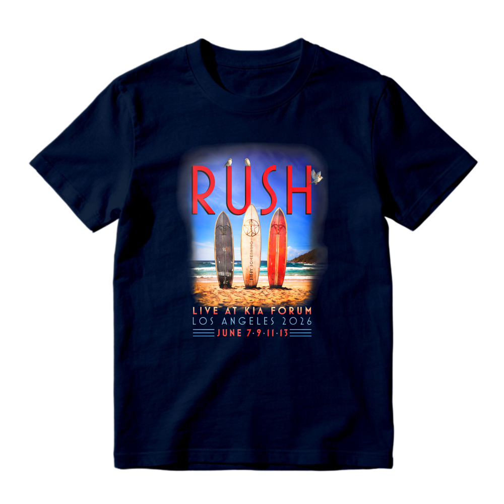 Rush Live At Kia Forum Los Angeles 2016 Surfboards Beach Graphic T-shirt