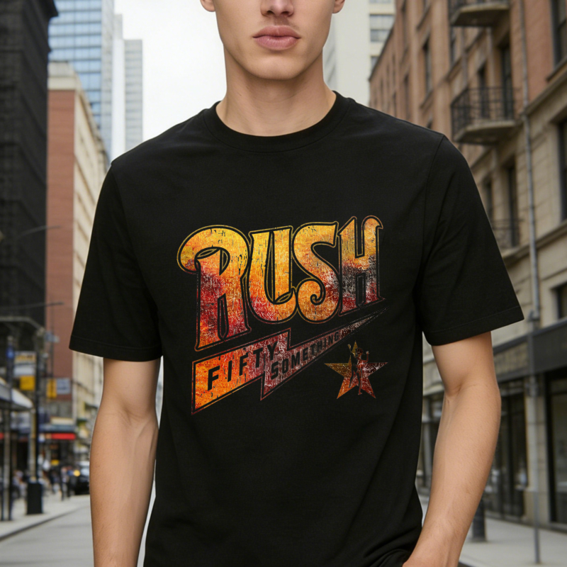 Rush Band Fifty Something Tour Vintage Retro Graphic T-shirt