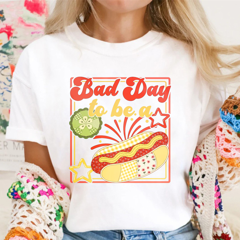 Bad Day To Be A Hot Dog With Mustard And Ketchup Unisex Classic T-shirt