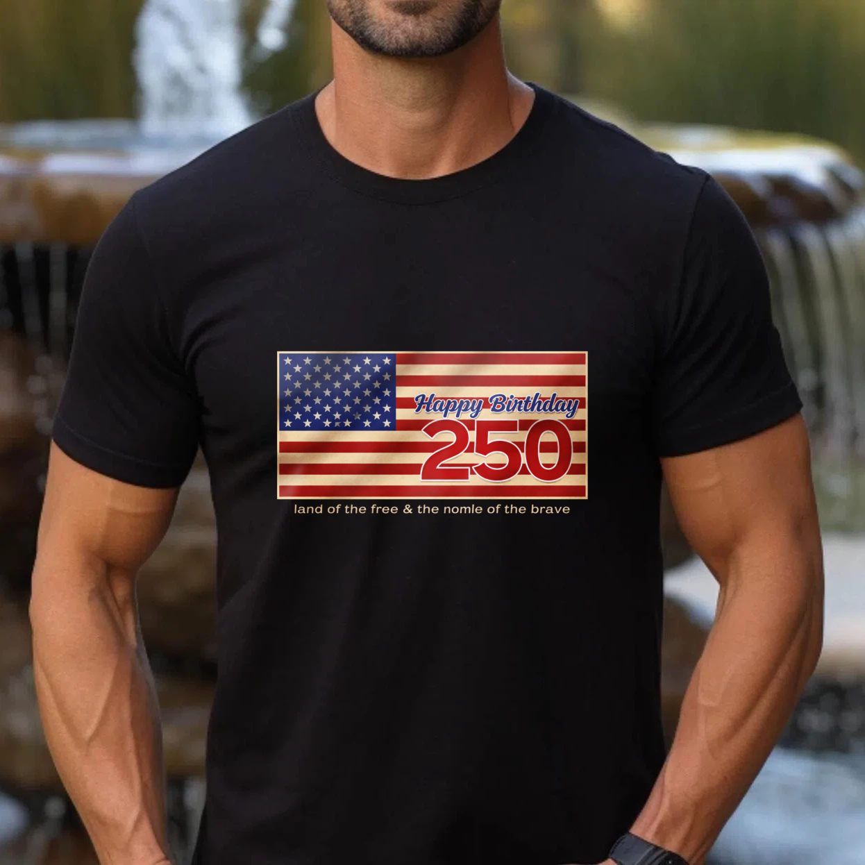 Happy Birthday 250 Usa Flag T Shirt Land Of The Free Home Of The Brave Independence Day Celebration Apparel