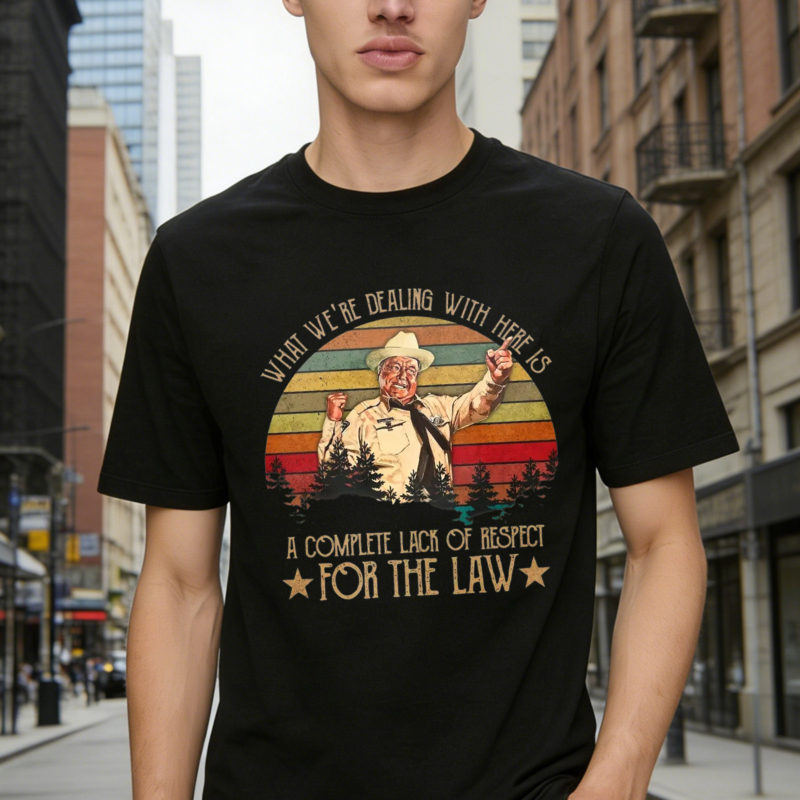 What We Re Dealing With Here Is A Complete Lack Of Respect For The Law Vintage Retro Sunset Unisex Classic T-shirt