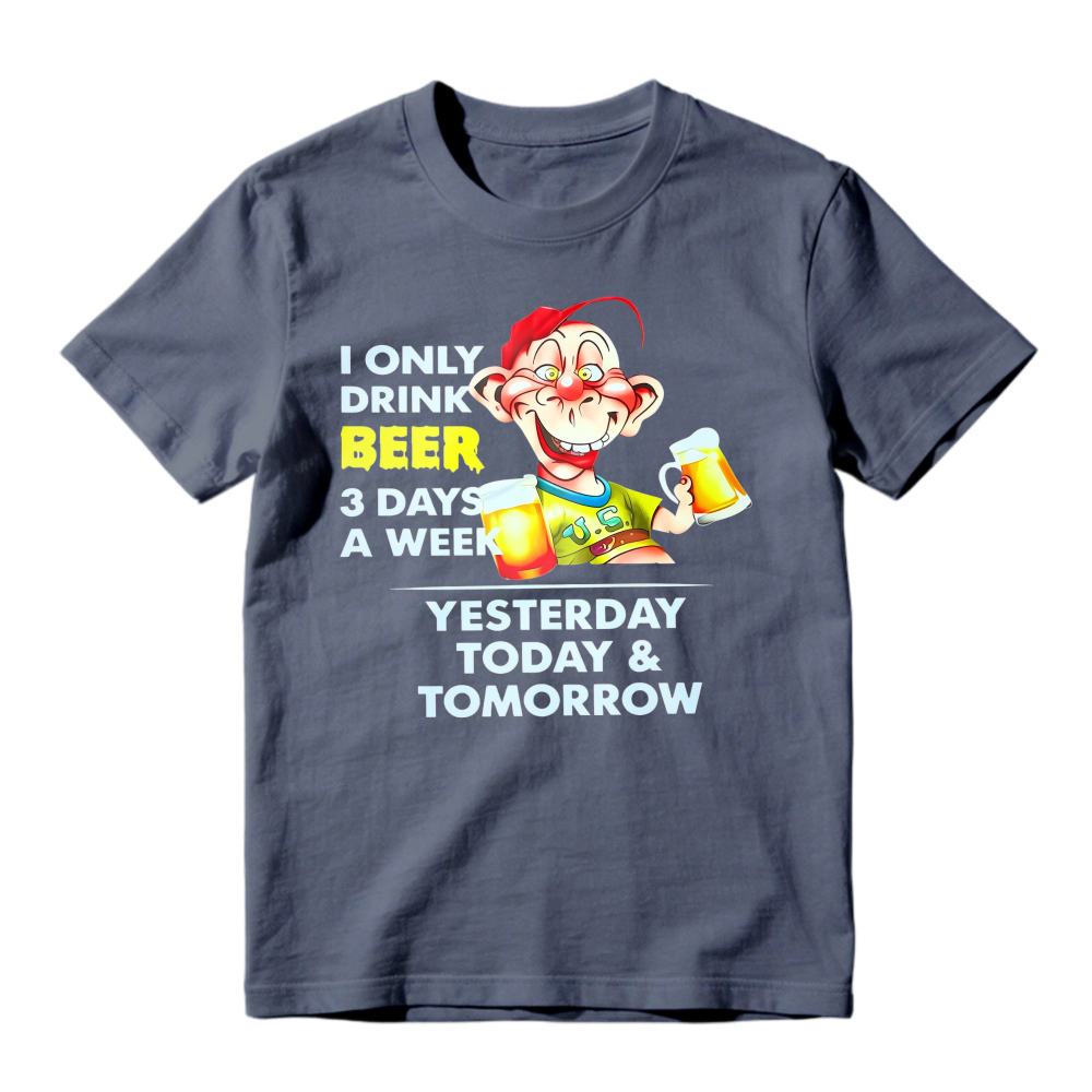 Cartoon Monkey Drinking Beer I Only Drink Beer 3 Days A Week Yesterday Today And Tomorrow Unisex Classic T-shirt