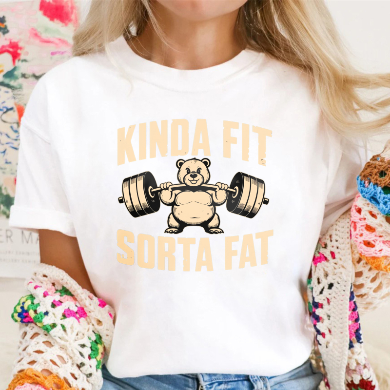 Kinda Fit Sorta Fat Bear Lifting Barbell Unisex Classic T-shirt