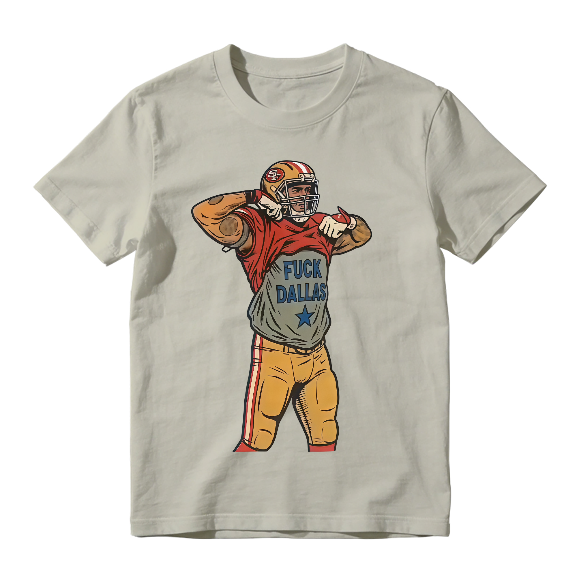 Football Player Flexing Undershirt Graphic T-Shirt