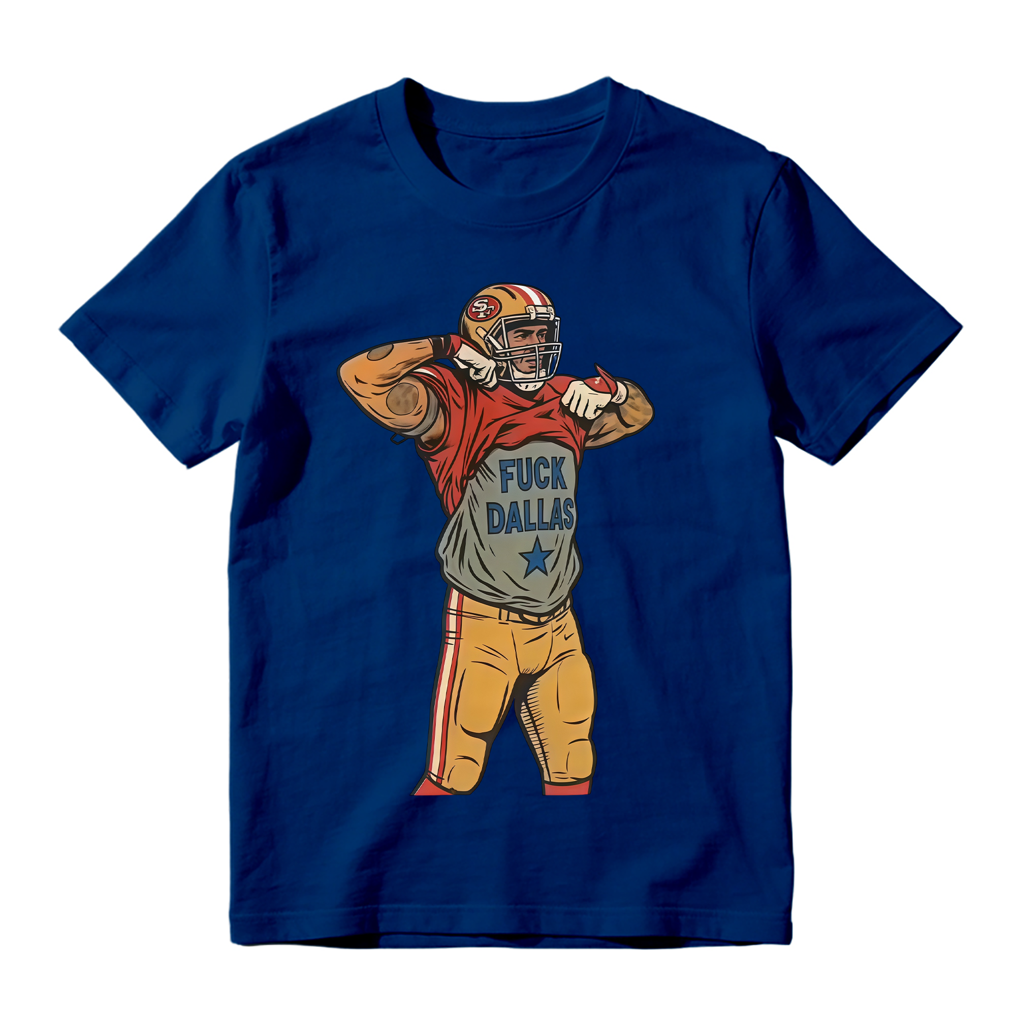 Football Player Flexing Undershirt Graphic T-Shirt