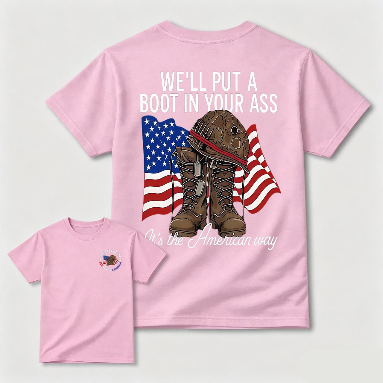 Bold American Military Graphic Tee – Show Your Patriot Pride!