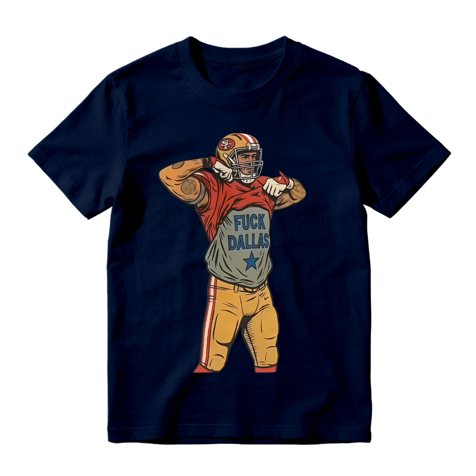 Football Player Flexing Undershirt Graphic T-Shirt