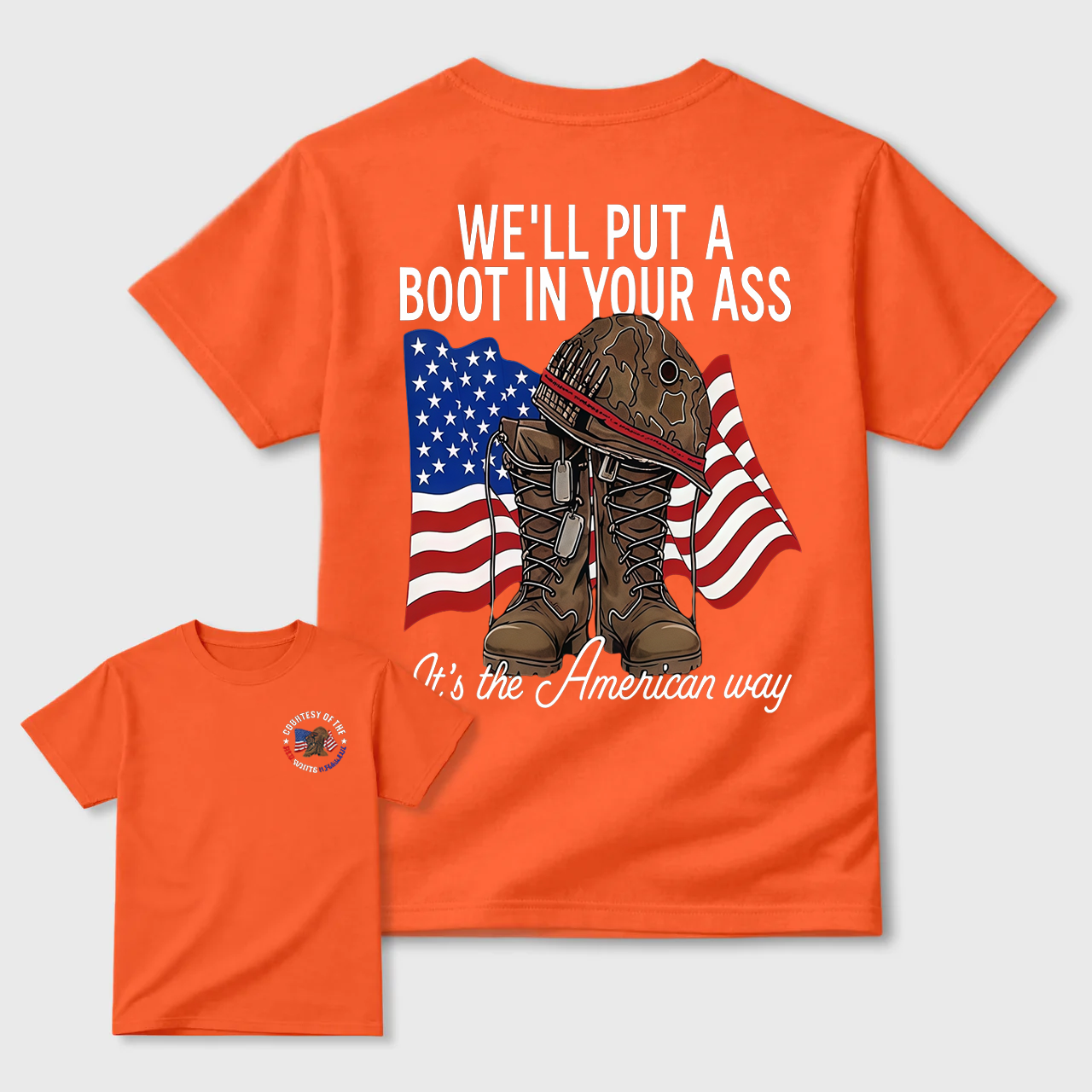 Bold American Military Graphic Tee – Show Your Patriot Pride!