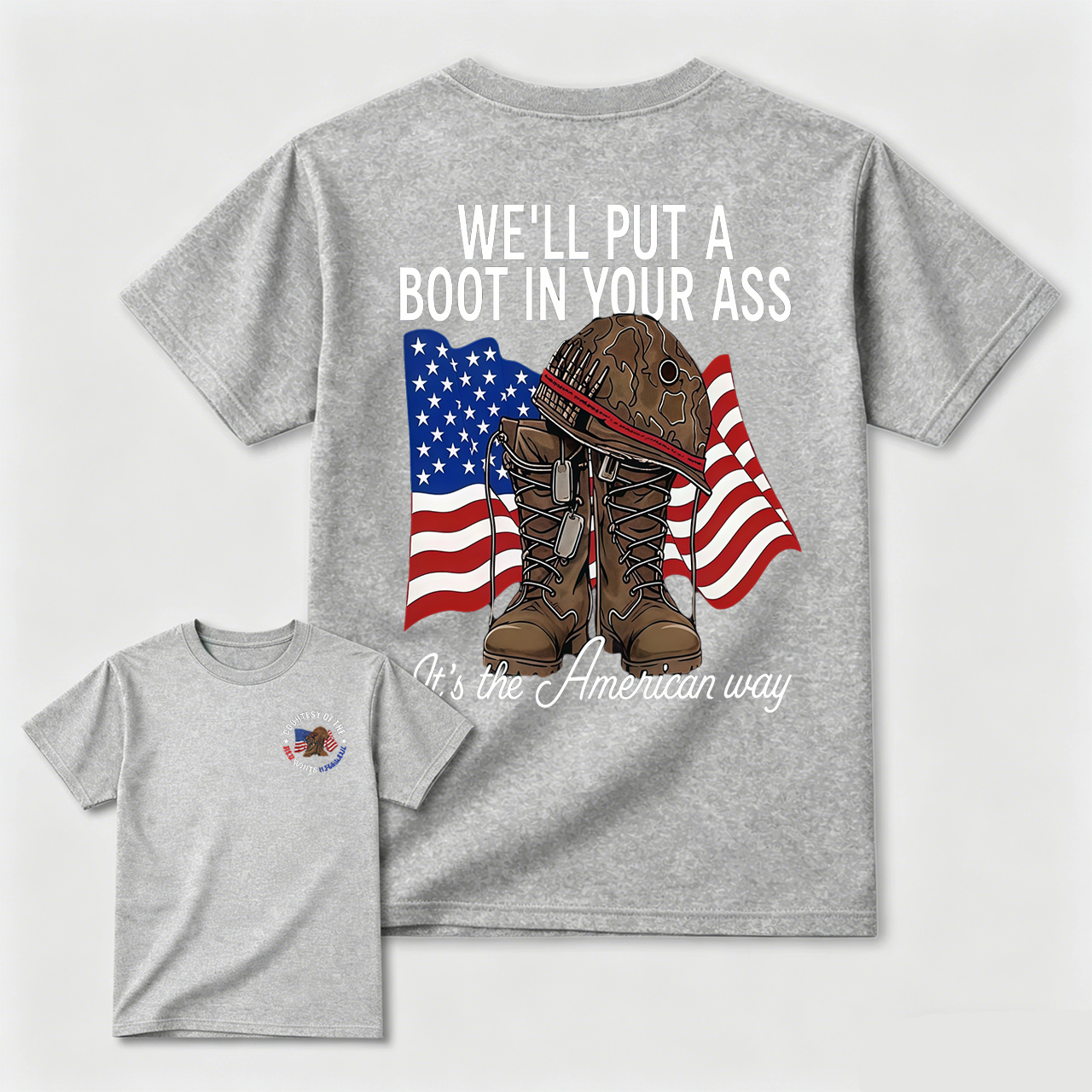 Bold American Military Graphic Tee – Show Your Patriot Pride!