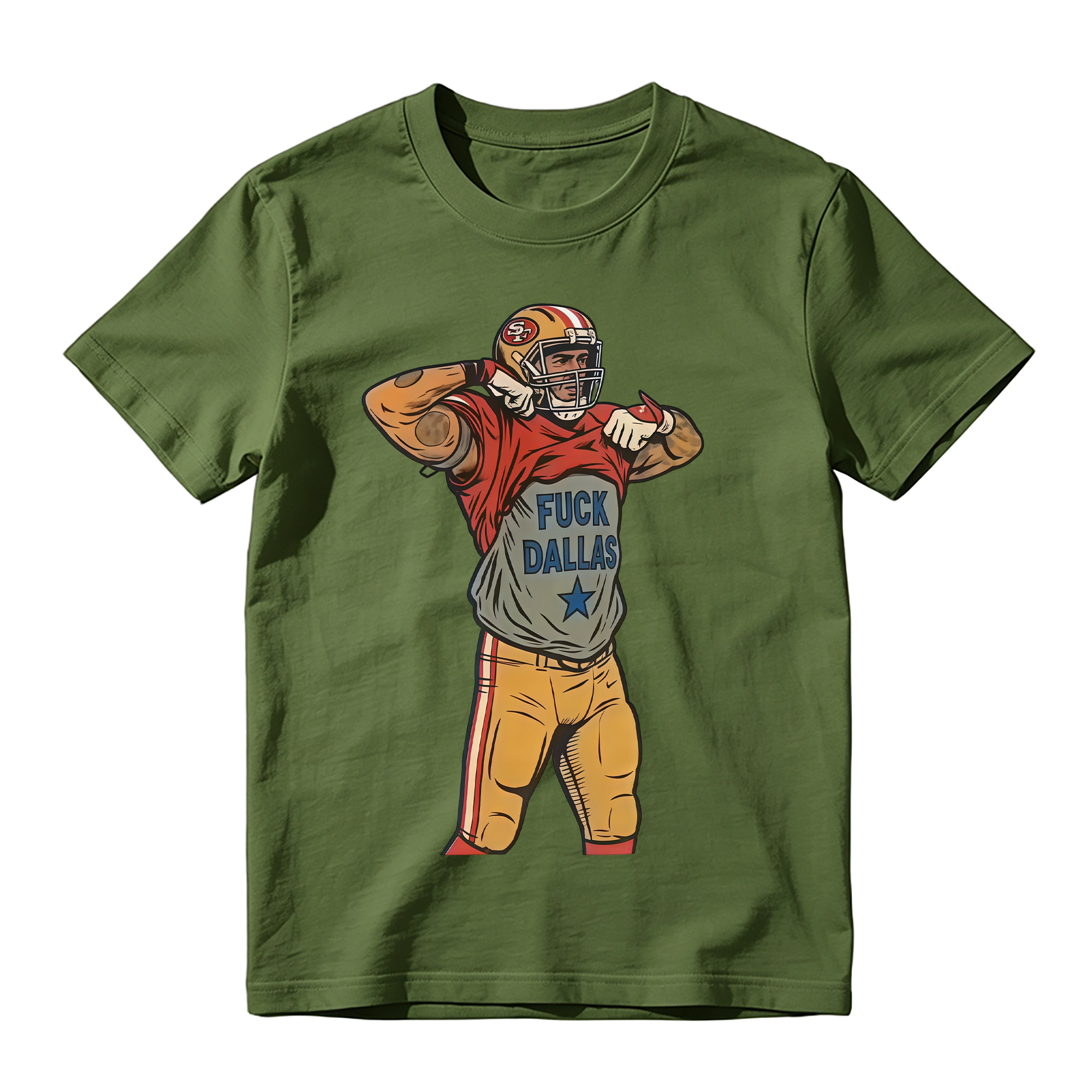 Football Player Flexing Undershirt Graphic T-Shirt