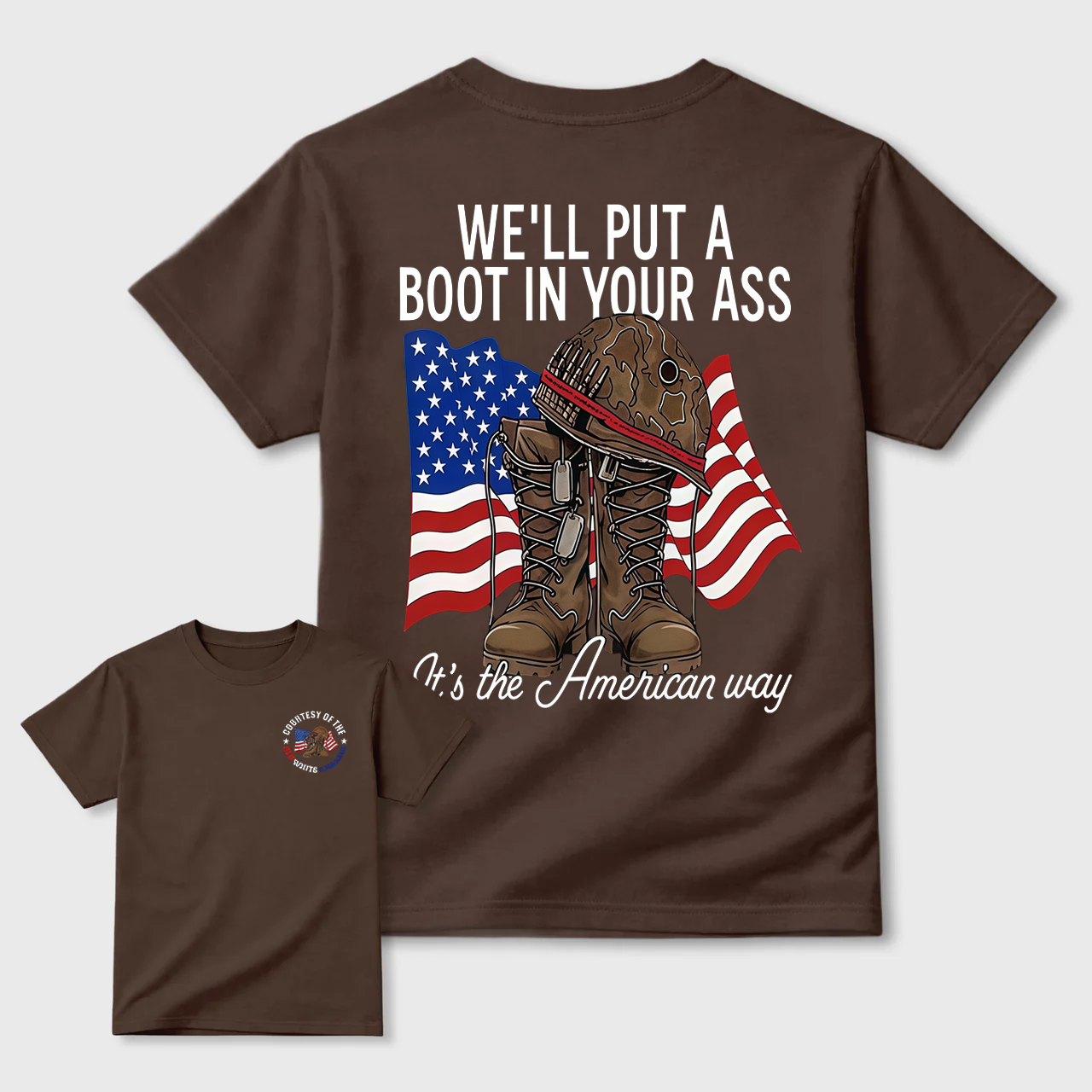 Bold American Military Graphic Tee – Show Your Patriot Pride!